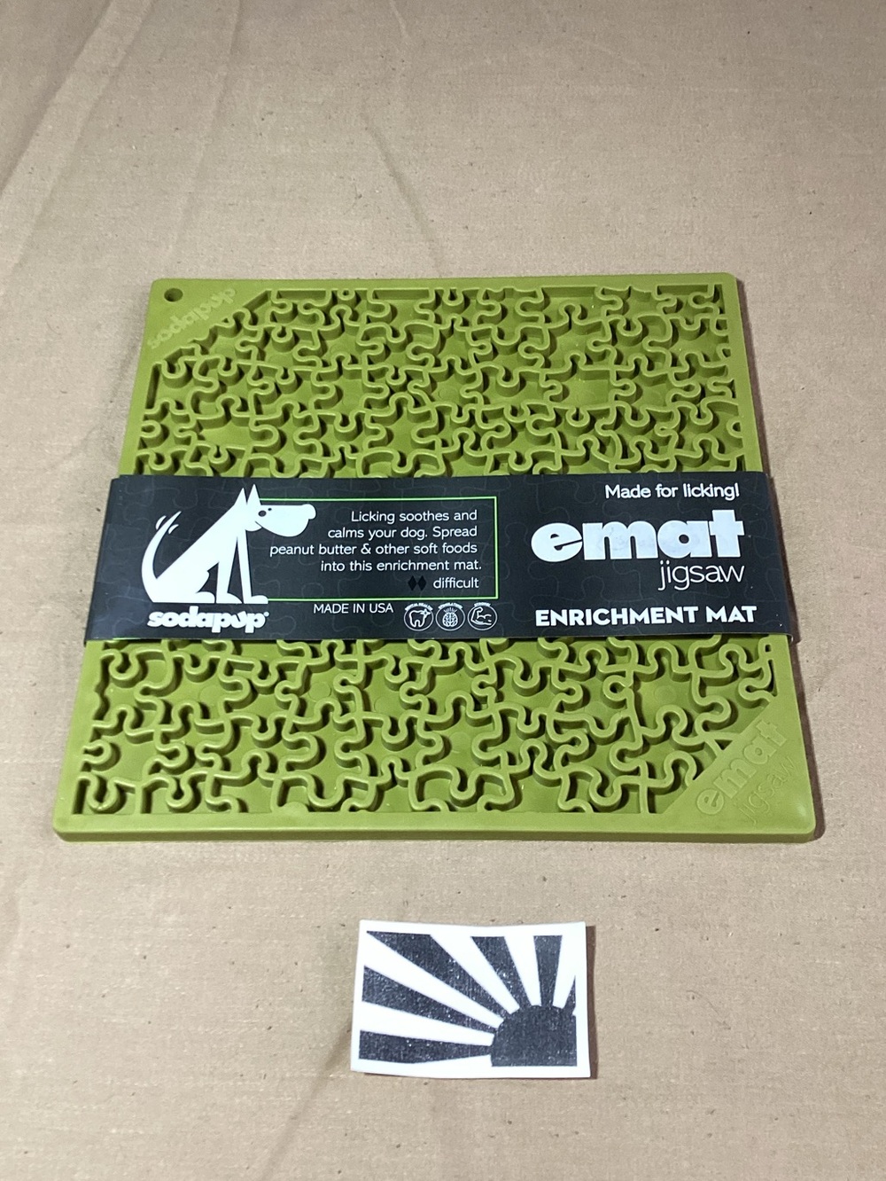 SodaPup eMat Jigsaw Dog Lick Mat, Green